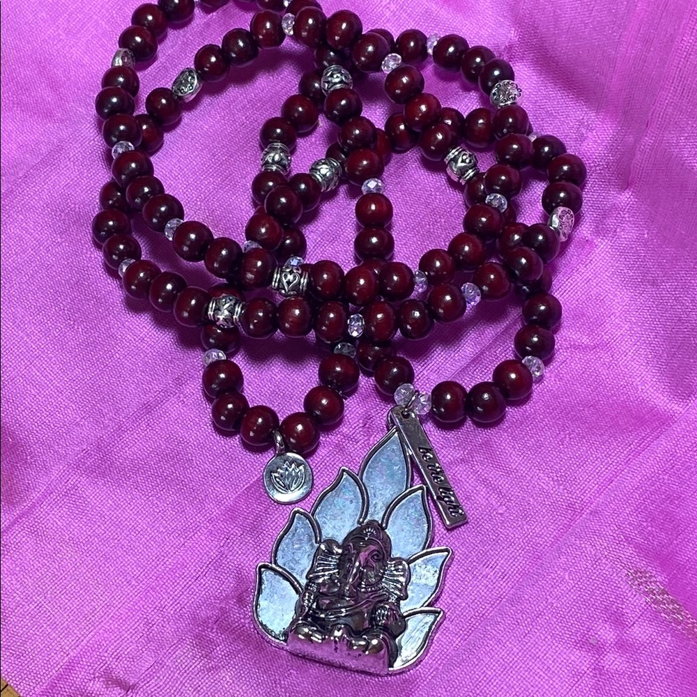 Ganesha Pendant Beaded Mala Necklace
